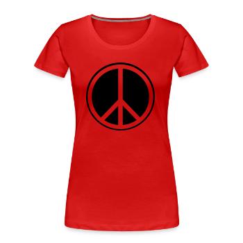 Peace Symbol - Women's Premium Organic T-Shirt - red - Front - Mia (176cm)