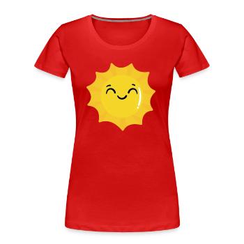 Sonne - Frauen Premium Bio T-Shirt - Rot - Vorne - Mia (176cm)