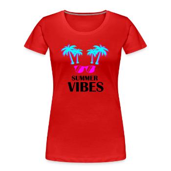 Summer Vibes - Women's Premium Organic T-Shirt - red - Front - Mia (176cm)