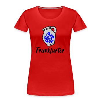 Hesse Bembel Apfelwein - Frauen Premium Bio T-Shirt - Rot - Vorne - Mia (176cm)