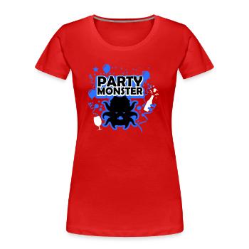 Party monster blue - Women's Premium Organic T-Shirt - red - Front - Mia (176cm)