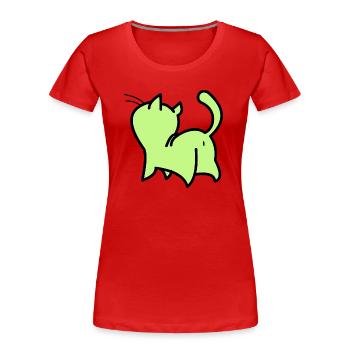 chat vert - T-shirt bio Premium Femme - rouge - Devant - Mia (176cm)