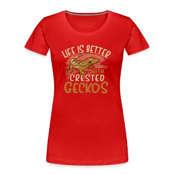 Kronengecko Eidechse Reptil Herpetologe - Frauen Premium Bio T-Shirt - Rot - Vorne - Mia (176cm)