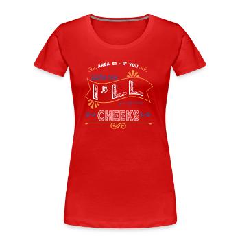 alien ass hoodies and sweatshirts abduction - Frauen Premium Bio T-Shirt - Rot - Vorne - Mia (176cm)