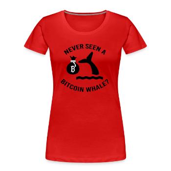 Bitcoin Trading Crypto Stocks - Women's Premium Organic T-Shirt - red - Front - Mia (176cm)