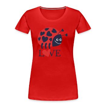 love bug - Liebeskäfer - Frauen Premium Bio T-Shirt - Rot - Vorne - Mia (176cm)