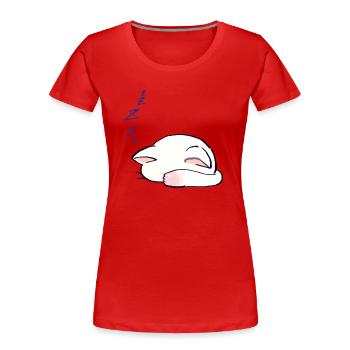 I Draw Lucky Star White Cat Sleeping With Its - Frauen Premium Bio T-Shirt - Rot - Vorne - Mia (176cm)