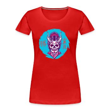 Geisha démoniaque - T-shirt bio Premium Femme - rouge - Devant - Mia (176cm)