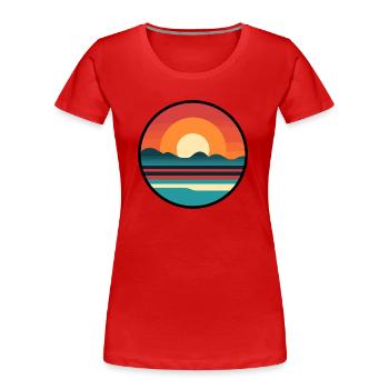 Sonnenuntergang - Frauen Premium Bio T-Shirt - Rot - Vorne - Mia (176cm)
