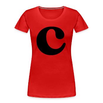 Letter c - Women's Premium Organic T-Shirt - red - Front - Mia (176cm)