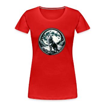 Wolf Mond Werwolf Heulen - Frauen Premium Bio T-Shirt - Rot - Vorne - Mia (176cm)