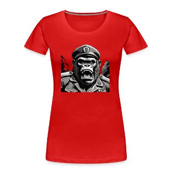 General Gorilla - Frauen Premium Bio T-Shirt - Rot - Vorne - Mia (176cm)