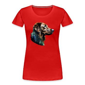 Golden Retriever - Frauen Premium Bio T-Shirt - Rot - Vorne - Mia (176cm)