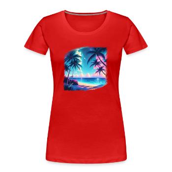 Beach Time - T-shirt bio Premium Femme - rouge - Devant - Mia (176cm)