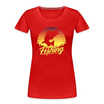 fish, fish, fishing, lake, sea, fishing, fauna, exotic - Women's Premium Organic T-Shirt - red - Front - Mia (176cm)