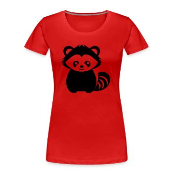 panda roux - T-shirt bio Premium Femme - rouge - Devant - Mia (176cm)