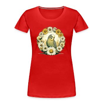 Sittich - Frauen Premium Bio T-Shirt - Rot - Vorne - Mia (176cm)