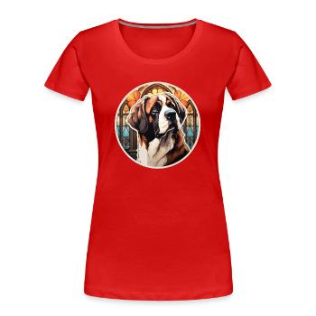 Bernhardiner Rettungshund - Frauen Premium Bio T-Shirt - Rot - Vorne - Mia (176cm)
