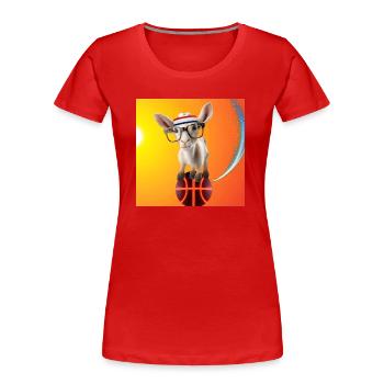 GOAT flyin by ALLEYHOP - T-shirt bio Premium Femme - rouge - Devant - Mia (176cm)