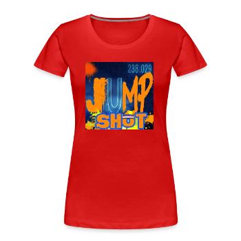 "JUMPSHOT"chemistry design - T-shirt bio Premium Femme - rouge - Devant - Mia (176cm)