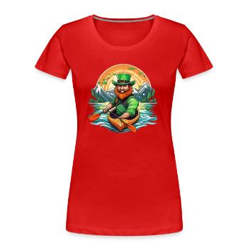 Kayak Trèfle de la Saint-Patrick - T-shirt bio Premium Femme - rouge - Devant - Mia (176cm)