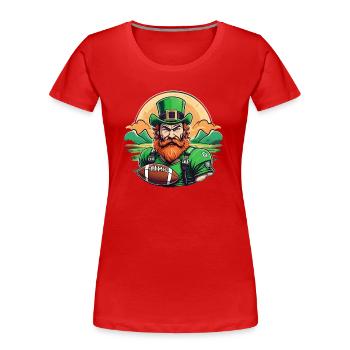 St. Patrick's Day Kleeblatt American Football - Frauen Premium Bio T-Shirt - Rot - Vorne - Mia (176cm)