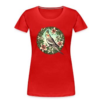 Calopsitte - T-shirt bio Premium Femme - rouge - Devant - Mia (176cm)