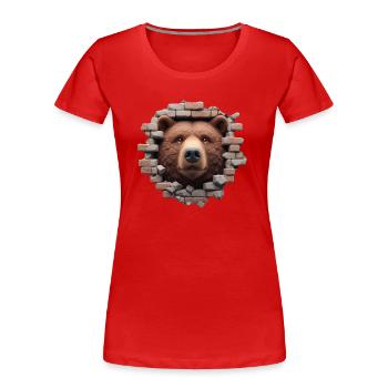 Bear in the hole - Women's Premium Organic T-Shirt - red - Front - Mia (176cm)