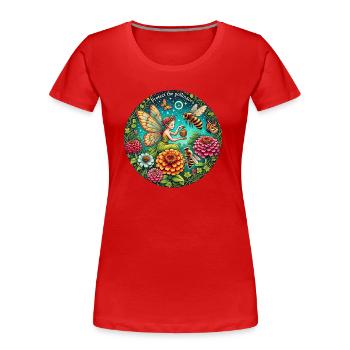 Honigbienen-Fee - Frauen Premium Bio T-Shirt - Rot - Vorne - Mia (176cm)