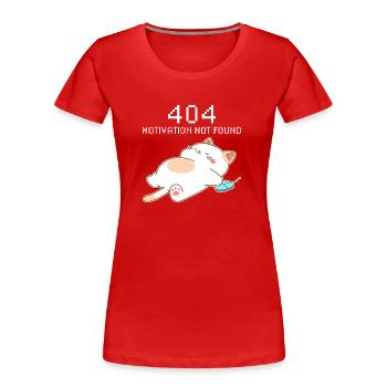 404 Motivation nicht gefunden – Schlafende Kawaii-Katze - Frauen Premium Bio T-Shirt - Rot - Vorne - Mia (176cm)