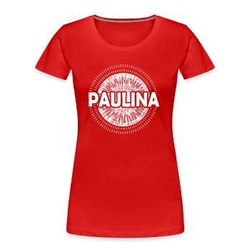 Idée cadeau Paulina - T-shirt bio Premium Femme - rouge - Devant - Mia (176cm)