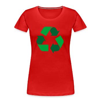 Recycle - two color - Women's Premium Organic T-Shirt - red - Front - Mia (176cm)