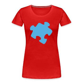 Puzzle - Frauen Premium Bio T-Shirt - Rot - Vorne - Mia (176cm)