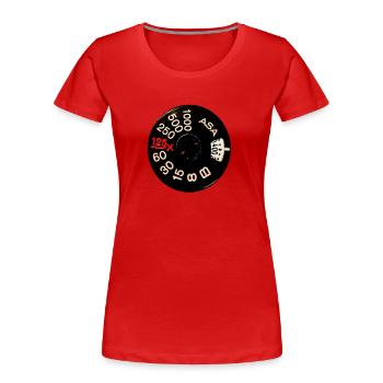 Chambre Manuel - T-shirt bio Premium Femme - rouge - Devant - Mia (176cm)