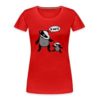 Dachs - Großer Bruder - kleiner Bruder - Frauen Premium Bio T-Shirt - Rot - Vorne - Mia (176cm)