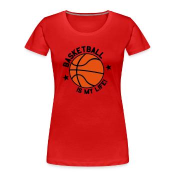 basketball_is_my_life, stars - Frauen Premium Bio T-Shirt - Rot - Vorne - Mia (176cm)