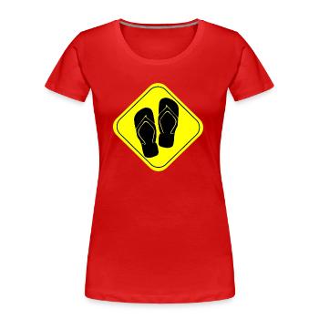 tong - T-shirt bio Premium Femme - rouge - Devant - Mia (176cm)