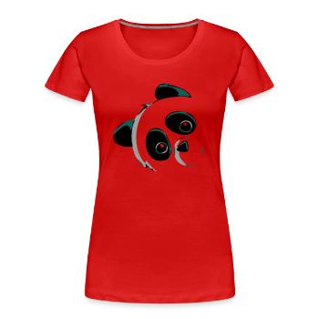 Panda Kopf - Frauen Premium Bio T-Shirt - Rot - Vorne - Mia (176cm)
