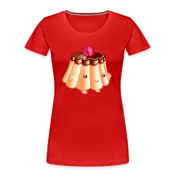 Flamboise le flan - T-shirt bio Premium Femme - rouge - Devant - Mia (176cm)