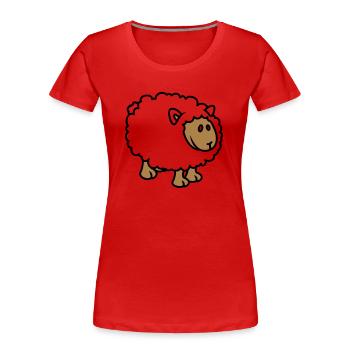 schaf - Frauen Premium Bio T-Shirt - Rot - Vorne - Mia (176cm)