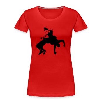 Ringer - Frauen Premium Bio T-Shirt - Rot - Vorne - Mia (176cm)
