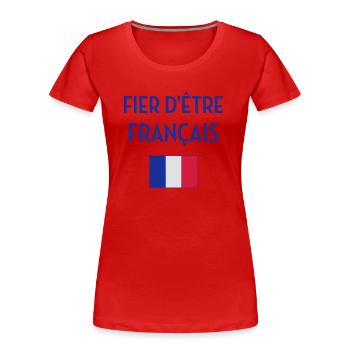 France / Français / Française / Bébé / Naissance - Frauen Premium Bio T-Shirt - Rot - Vorne - Mia (176cm)
