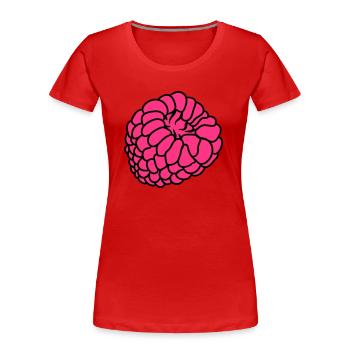baies de framboise - T-shirt bio Premium Femme - rouge - Devant - Mia (176cm)