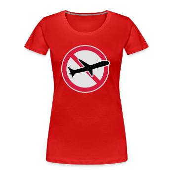 panneau de signalisation interdit contre non refus - T-shirt bio Premium Femme - rouge - Devant - Mia (176cm)