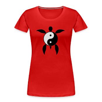 yin yang équilibre signe icône modèle tatouage sou - T-shirt bio Premium Femme - rouge - Devant - Mia (176cm)