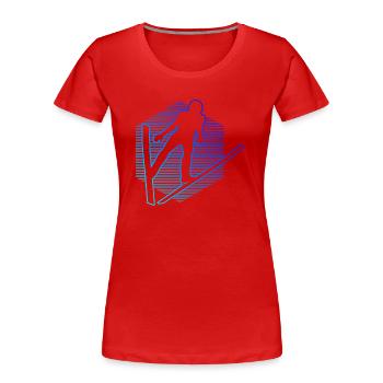 Saut à ski Saut à ski Sauteurs à ski Hommes Femmes - T-shirt bio Premium Femme - rouge - Devant - Mia (176cm)