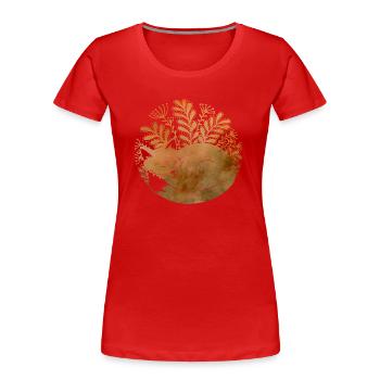 Lis - Fox - Women's Premium Organic T-Shirt - red - Front - Mia (176cm)