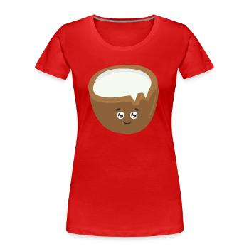 Kokosnuss - Frauen Premium Bio T-Shirt - Rot - Vorne - Mia (176cm)