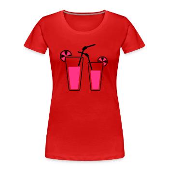 Cocktails - T-shirt bio Premium Femme - rouge - Devant - Mia (176cm)