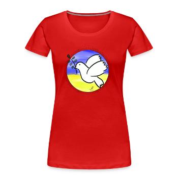 Friedenstaube - Frauen Premium Bio T-Shirt - Rot - Vorne - Mia (176cm)